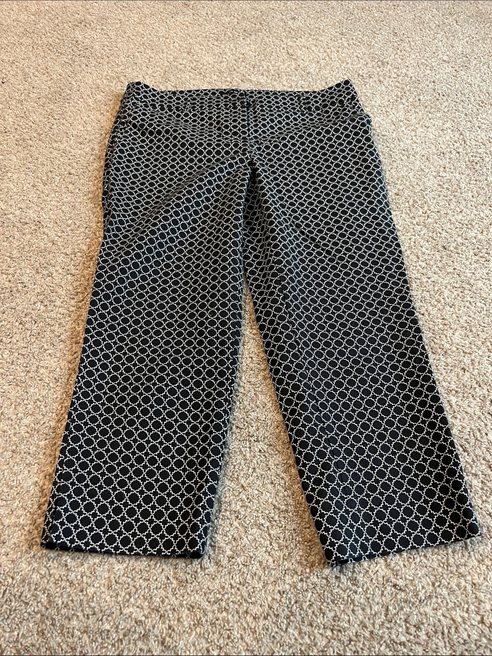 Hilary Radley Black and White Geometric Pants